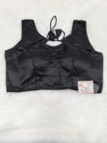 Classic Black Cotton Silk Blend Saree Blouse | Readymade