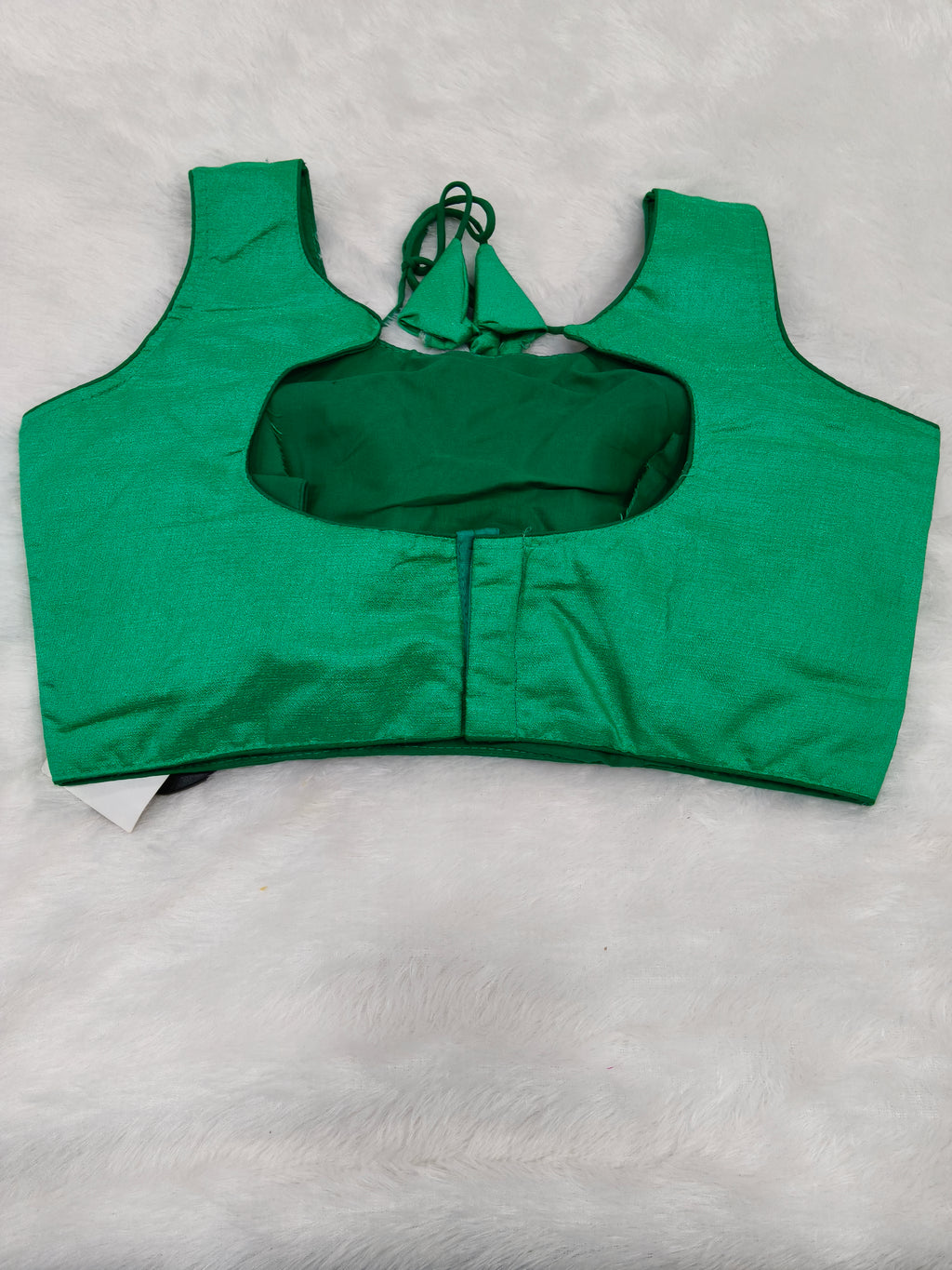 Emerald Green Cotton Silk Blend Saree Blouse | Readymade