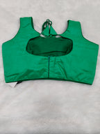 Emerald Green Cotton Silk Blend Saree Blouse | Readymade