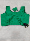 Emerald Green Cotton Silk Blend Saree Blouse | Readymade