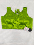 Lime Green Cotton Silk Blend Saree Blouse | Readymade