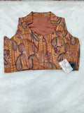 Premium Beige Cotton Silk Mix Designer Blouse – Collared Neck