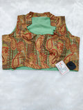 Premium Mint Green Cotton Silk Mix Designer Blouse – Collared Neck