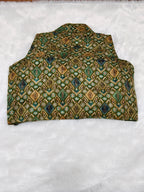 Premium Green Cotton Silk Mix Designer Blouse – Collared Neck