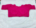 Rani Pink Pure Cotton Embroidered Designer Blouse – Back Open
