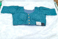 Teal Blue Pure Cotton Embroidered Designer Blouse – Front Button Style