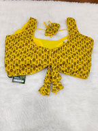 Mustard Yellow Digital Print Pure Cotton Designer Blouse