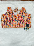 Peach Multicolor Geometric Digital Print Pure Cotton Designer Blous
