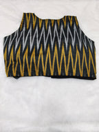 Black Ikkat Cotton Designer Blouse – V-Neck