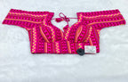 Pink Woolen Pattern Cotton Saree Blouse | Readymade