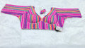 Pink Multicolor Striped Cotton Saree Blouse | Readymade | Vibrant Ethnic Design
