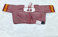 Maroon Khann Cotton Designer Blouse with Gold Border Sleeves