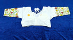 Off White Khadi Cotton Embroidered Designer Blouse – 3/4th Sleeves V-Neck