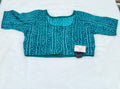Teal Green Bandhani Printed Pure Cotton Saree Blouse | Readymade