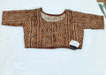 Brown Bandhani Printed Pure Cotton Saree Blouse | Readymade