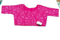 Rani Pink Floral Printed Pure Cotton Saree Blouse | Readymade