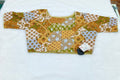 Mustard Multi Print Pure Cotton Saree Blouse | Elbow Sleeve