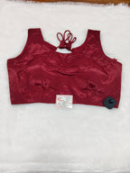 Maroon Plain Pure Silk Saree Blouse | Readymade