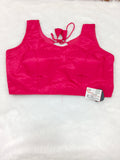 Hot Pink Plain Pure Silk Saree Blouse | Readymade