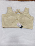 Cream Plain Pure Silk Saree Blouse | Readymade