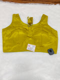 Mustard Yellow Plain Pure Silk Saree Blouse | Readymade