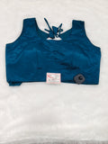 Teal Blue Plain Pure Silk Saree Blouse | Readymade