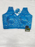 Royal Blue Banarasi Silk Brocade Design Saree Blouse | Readymade