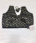 Black Banarasi Silk Brocade Design Saree Blouse | Readymade