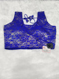 Royal Blue Banarasi Silk Brocade Design Saree Blouse | Readymade