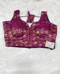 Royal Purple Banarasi Silk Big Brocade Design 2 Saree Blouse | Readymade