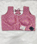 Pink Banarasi Silk Betel Leaf Design Saree Blouse | Readymade