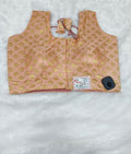 Peach Banarasi Silk Betel Leaf Design Saree Blouse | Readymade
