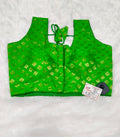 Emerald Green Banarasi Silk Betel Leaf Design Saree Blouse | Readymade