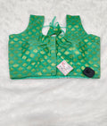 Sea Green Banarasi Silk Betel Leaf Design Saree Blouse | Readymade