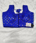 Royal Blue Banarasi Silk Betel Leaf Design Saree Blouse | Readymade