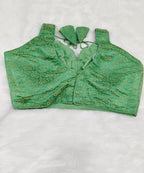 Mint Green Banarasi Silk Self Brocade Design Saree Blouse | Readymade