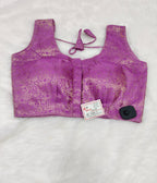 Lavender Banarasi Silk Self Brocade Design 2 Saree Blouse | Readymade