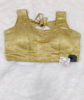 Golden Beige Banarasi Silk Self Brocade Design 2 Saree Blouse | Readymade