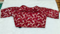 Maroon Banarasi Silk Gold Silver Brocade Design 2 Saree Blouse | Readymade