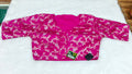 Hot Pink Banarasi Silk Gold Silver Brocade Design 2 Saree Blouse | Readymade