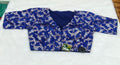 Royal Blue Banarasi Silk Gold Silver Brocade Design 2 Saree Blouse | Readymade