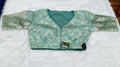 Mint Green Banarasi Silk Gold Silver Brocade Design 3 Saree Blouse | Readymade