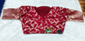 Maroon Banarasi Silk Gold Silver Brocade Design 3 Saree Blouse | Readymade