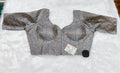 Grey Banarasi Silk Small Brocade Design Saree Blouse | Readymade