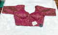 Magenta Banarasi Silk Small Brocade Design Saree Blouse | Readymade
