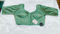 Mint Green Banarasi Silk Small Brocade Design Saree Blouse | Readymade