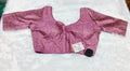 Lavender Pink Banarasi Silk Small Brocade Design Saree Blouse | Readymade