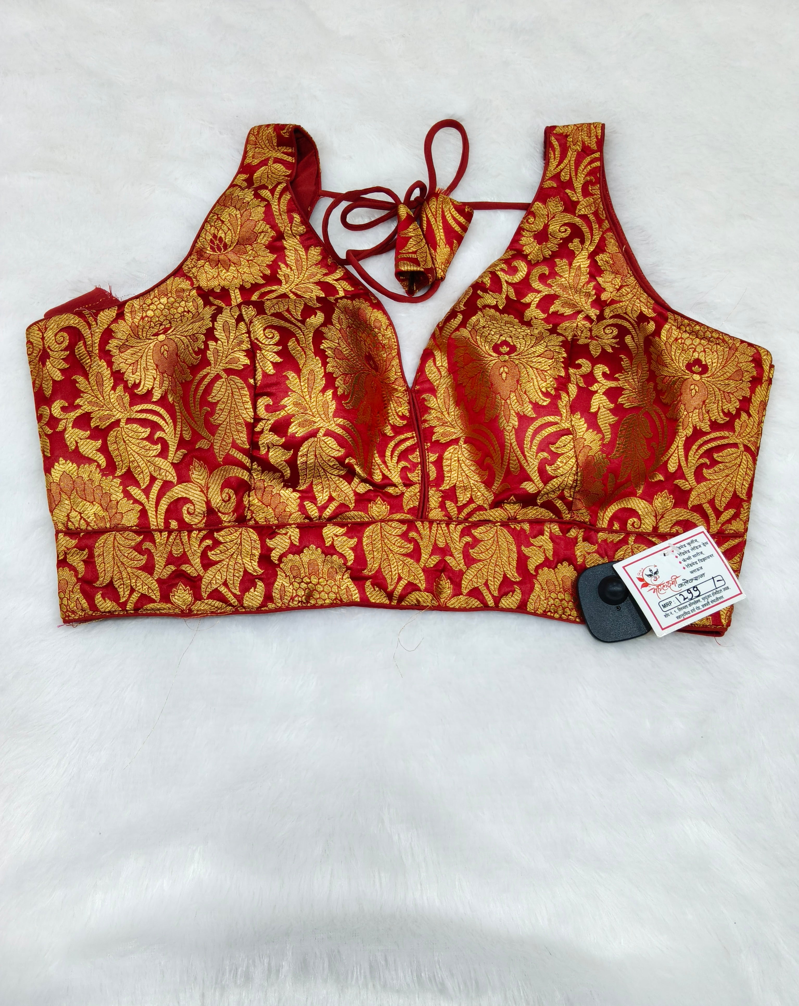 Maroon Banarasi Silk Big Brocade Design 3 Saree Blouse | Readymade