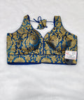 Royal Blue Banarasi Silk Big Brocade Design 3 Saree Blouse | Readymade