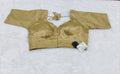 Champagne Gold Tissue Silk Self Printed Design Saree Blouse | Readymade